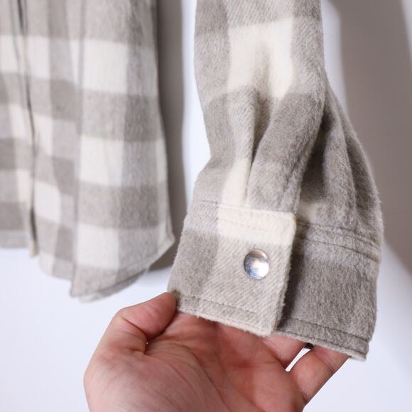 RAILS Tripp Shirt Jacket Ivory Rain Checkered Fleece Flannel Women's M - Picture 8 of 13